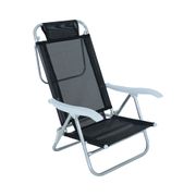 Cadeira Sunny Reclinável 6 Posições em Aluminio Preta Bel